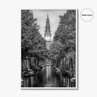 Amsterdam Black and White Fine Art Photo Print, Canals, Netherlands Holland Wall Decor Poster
