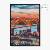 Memphis Fine Art Photo Print, Tennessee USA, Hernando de Soto Bridge, Wall Decor Poster
