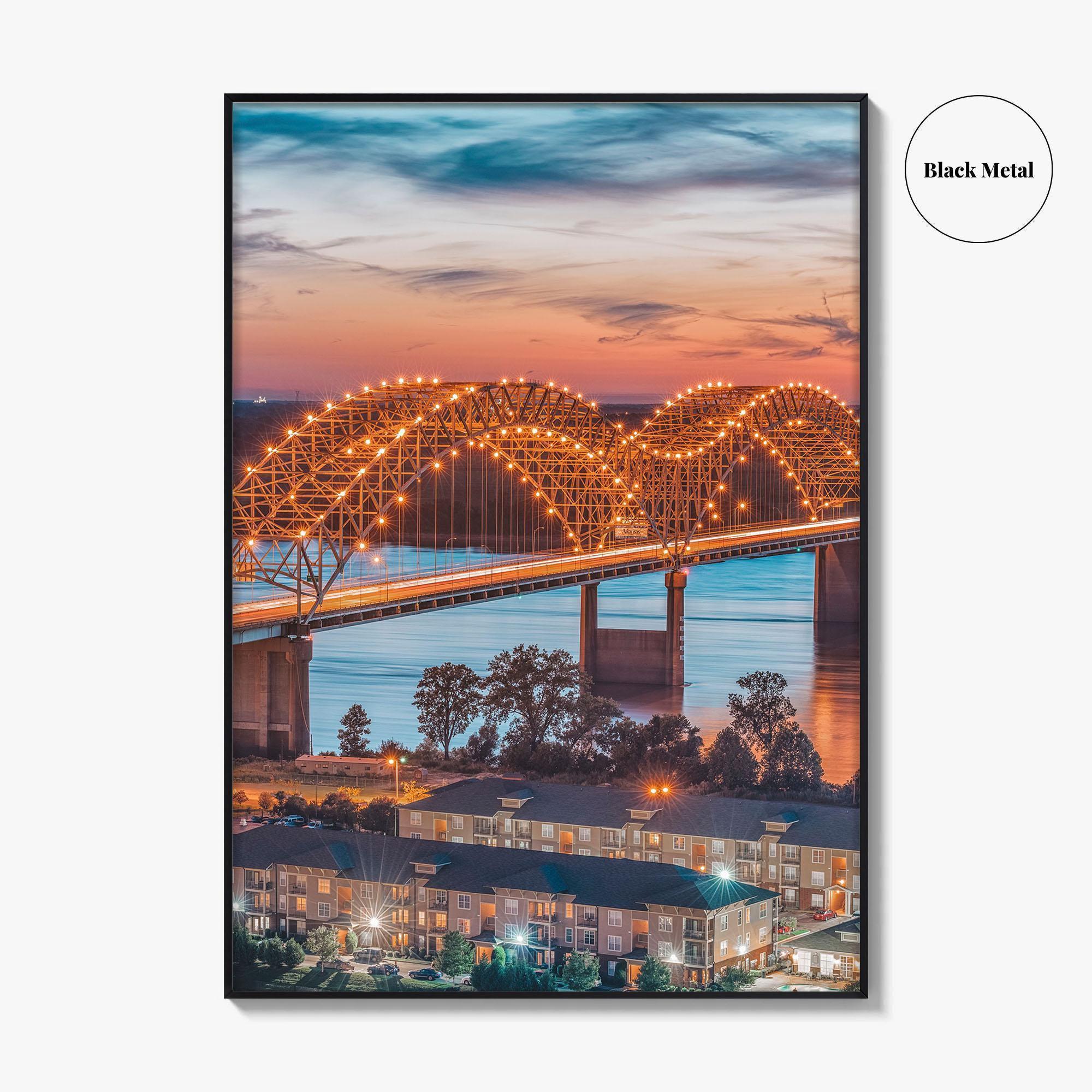 Memphis Fine Art Photo Print, Tennessee USA, Hernando de Soto Bridge, Wall Decor Poster