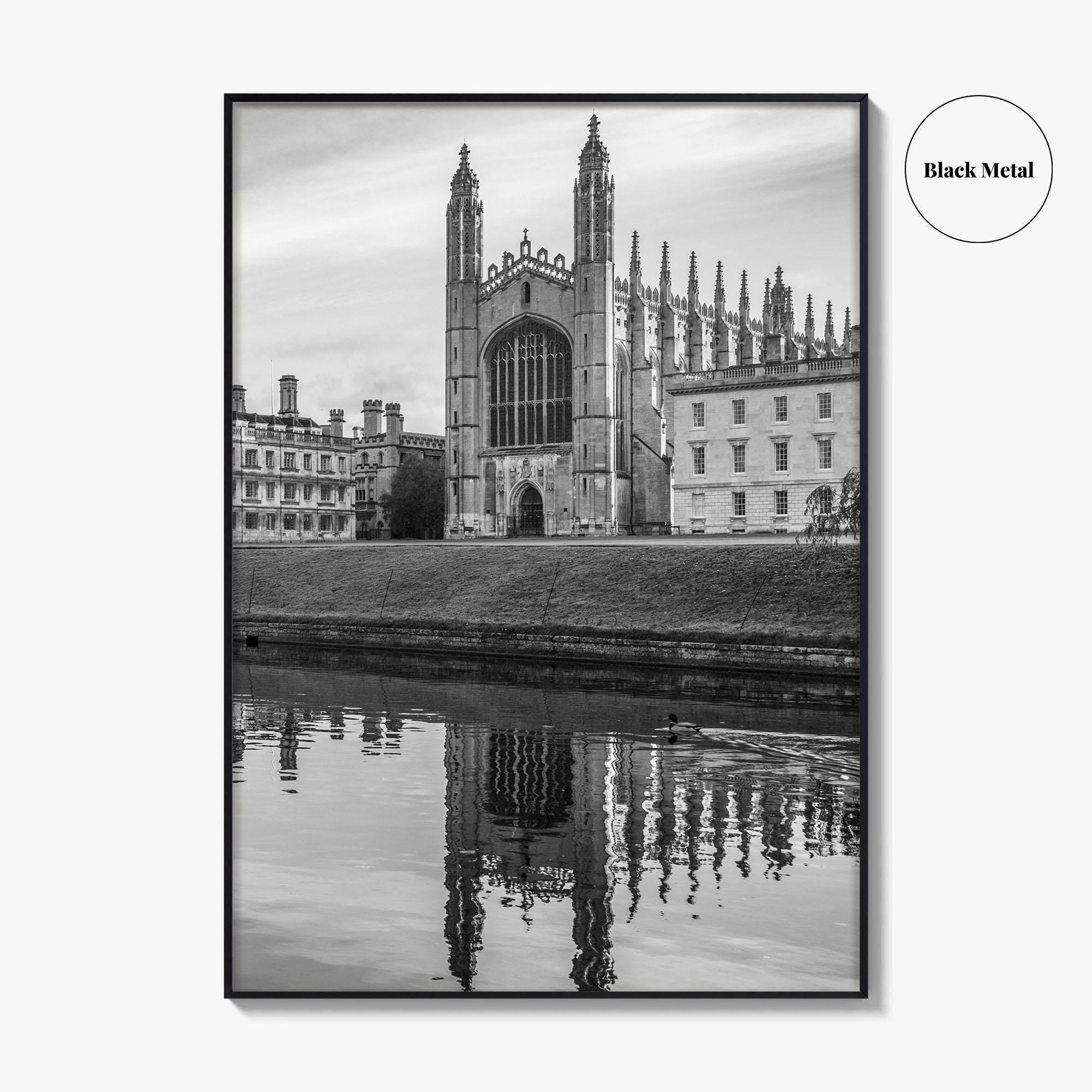 Cambridge Black and White Fine Art Photo Print, King's College Chapel, England UK Poster