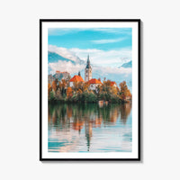 Lake Bled Fine Art Photo Print, Slovenia Poster, Blejsko Jezero, Julian Alps, Island Church