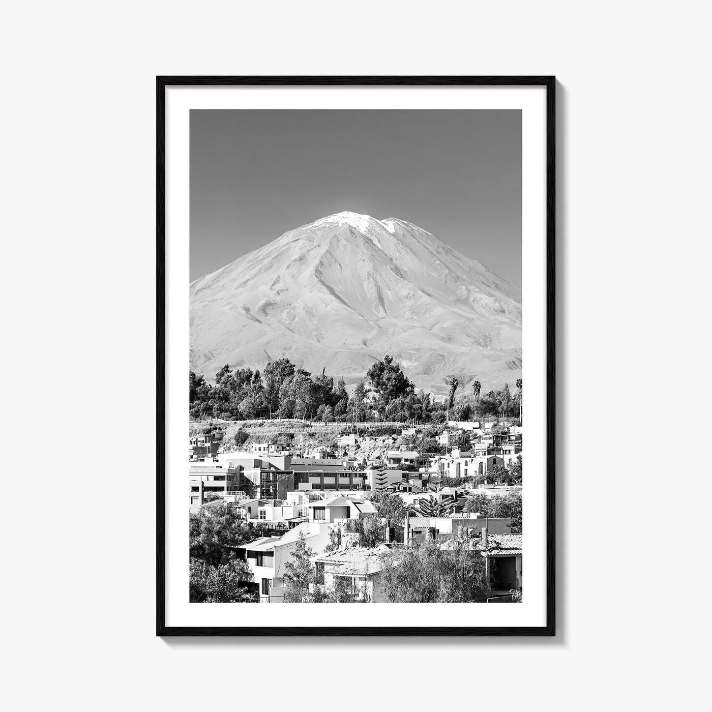 Arequipa Black and White Fine Art Photo Print, El Misti Volcano, Peru Poster