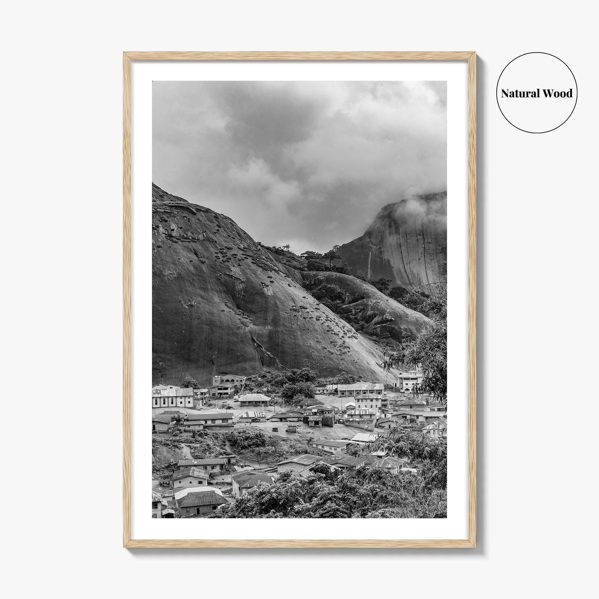 Idanre Hill Black and White Fine Art Photo Print, Ondo State Nigeria Poster