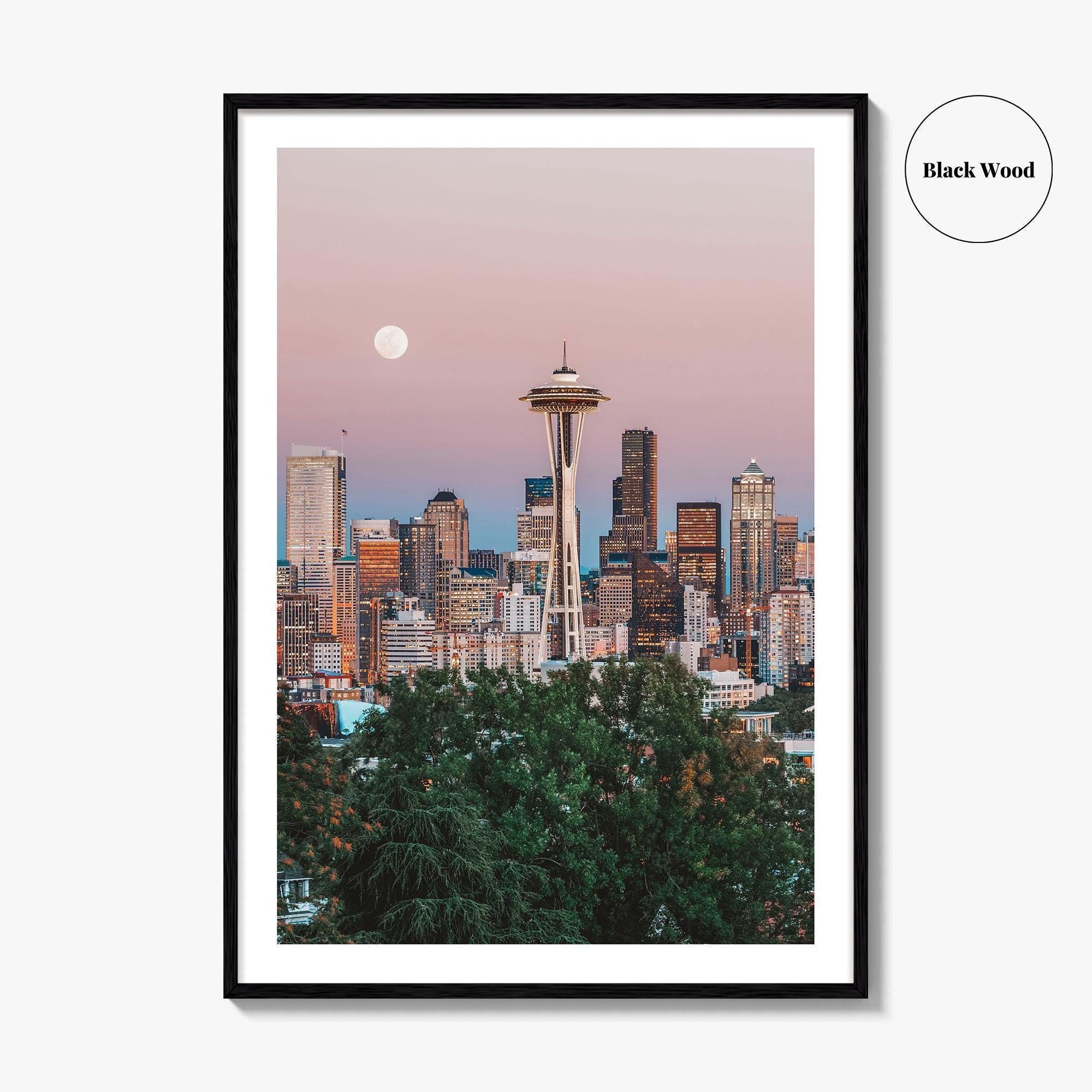 Seattle Skyline Fine Art Photo Print, Wall Poster, Washington State USA