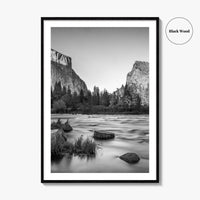 Yosemite Black and White Fine Art Photo Print, Valley View California Poster