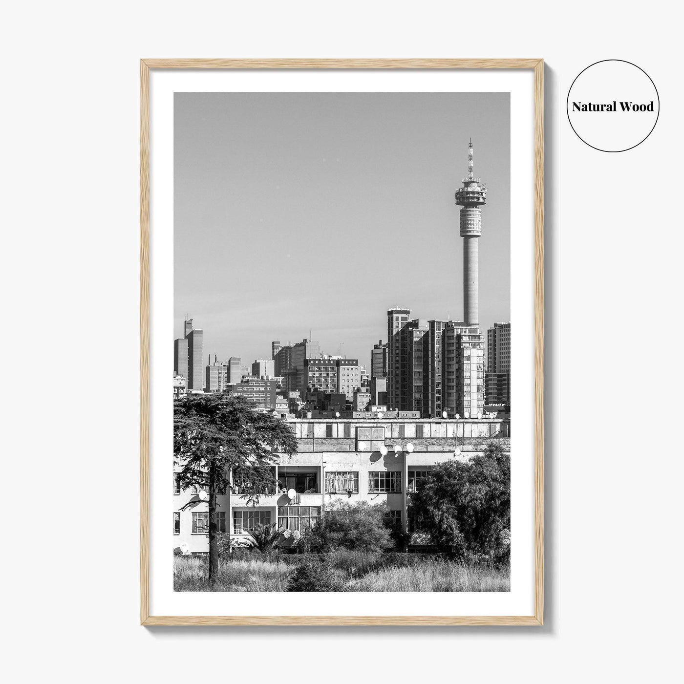 Johannesburg Black and White Fine Art Photo Print, Downtown Architecture, South Africa Poster