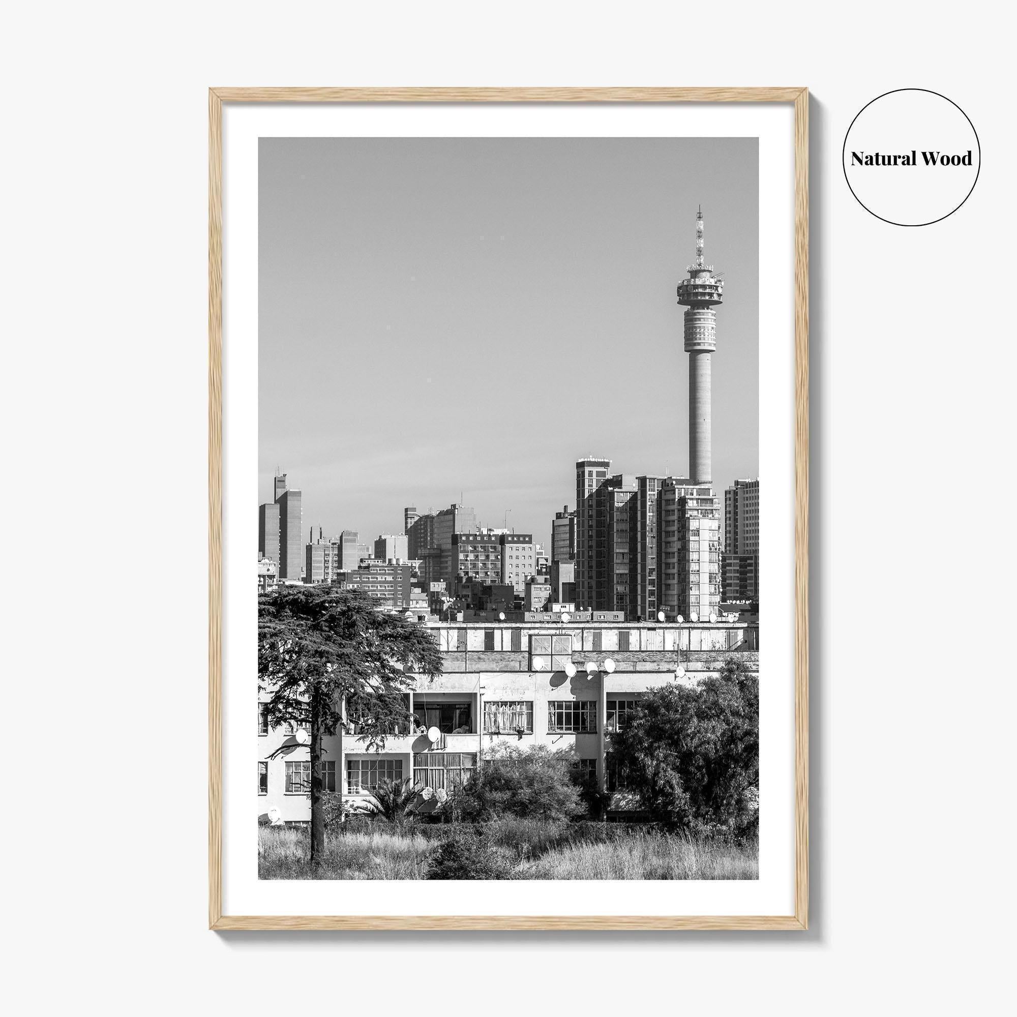 Johannesburg Black and White Fine Art Photo Print, Downtown Architecture, South Africa Poster