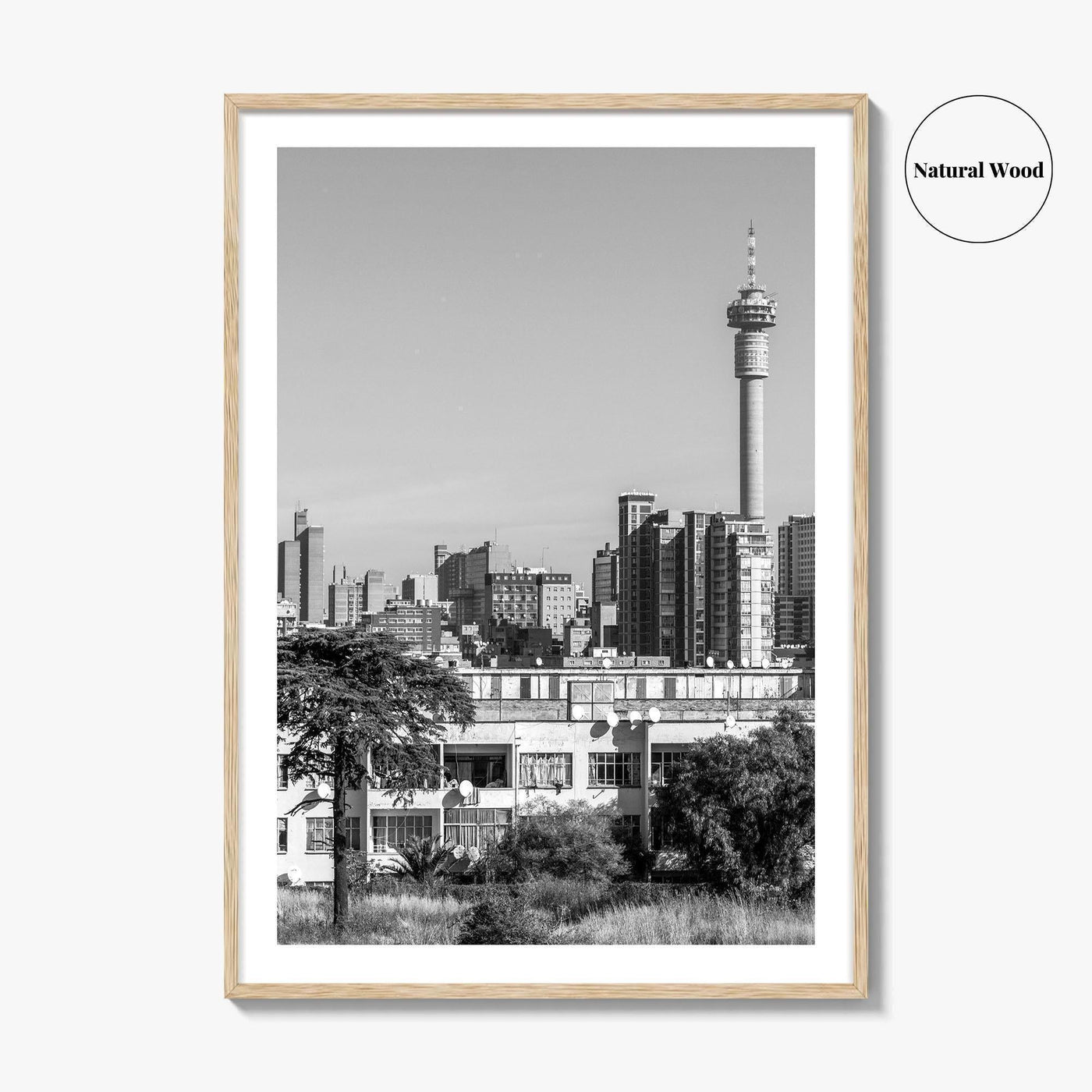 Johannesburg Black and White Fine Art Photo Print, Downtown Architecture, South Africa Poster