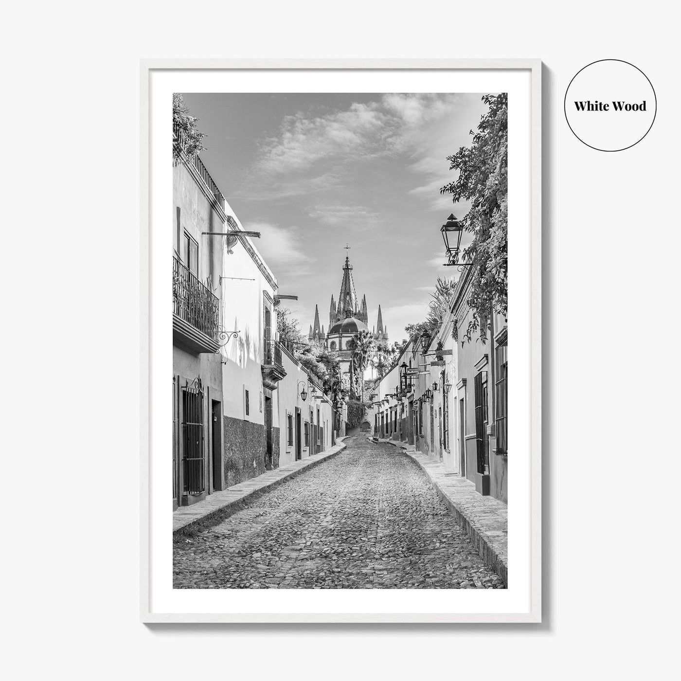 San Miguel de Allende Black and White Fine Art Photo Print, Guanajuato Poster