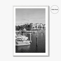Naples Florida Black and White Fine Art Photo Print, Tamiami Trail Marina Poster