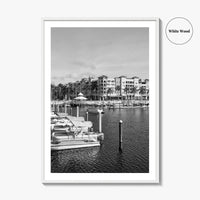 Naples Florida Black and White Fine Art Photo Print, Tamiami Trail Marina Poster