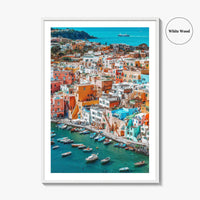 Naples Italy Fine Art Photo Print, Procida Island Old Town Port, Wall Poster
