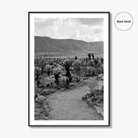 Joshua Tree Black and White Fine Art Photo Print, Cholla Cactus Garden California Poster
