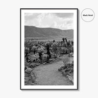 Joshua Tree Black and White Fine Art Photo Print, Cholla Cactus Garden California Poster