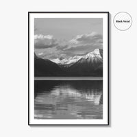 Glacier National Park Black and White Fine Art Photo Print, Montana Wall Poster, USA