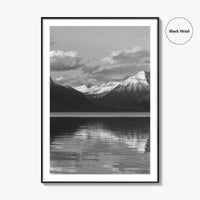 Glacier National Park Black and White Fine Art Photo Print, Montana Wall Poster, USA