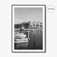 Naples Florida Black and White Fine Art Photo Print, Tamiami Trail Marina Poster