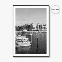 Naples Florida Black and White Fine Art Photo Print, Tamiami Trail Marina Poster