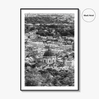 Lviv Black and White Fine Art Photo Print, Historic City Center, Ukraine Poster