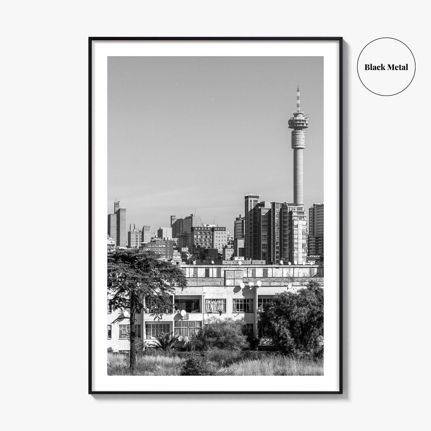 Johannesburg Black and White Fine Art Photo Print, Downtown Architecture, South Africa Poster