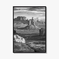 Monument Valley Black and White Fine Art Photo Print, Hunts Mesa Arizona Poster