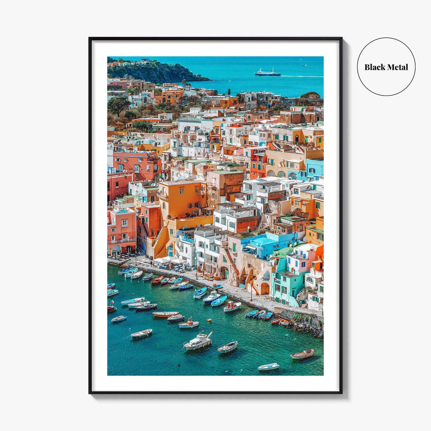 Naples Italy Fine Art Photo Print, Procida Island Old Town Port, Wall Poster