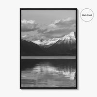 Glacier National Park Black and White Fine Art Photo Print, Montana Wall Poster, USA