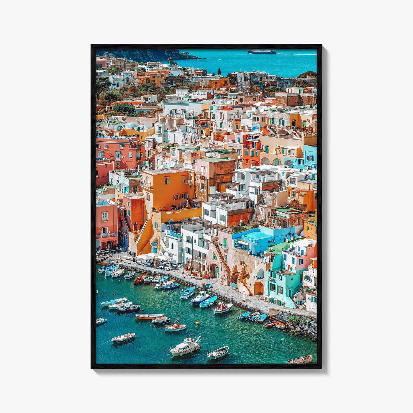 Naples Italy Fine Art Photo Print, Procida Island Old Town Port, Wall Poster