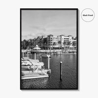 Naples Florida Black and White Fine Art Photo Print, Tamiami Trail Marina Poster