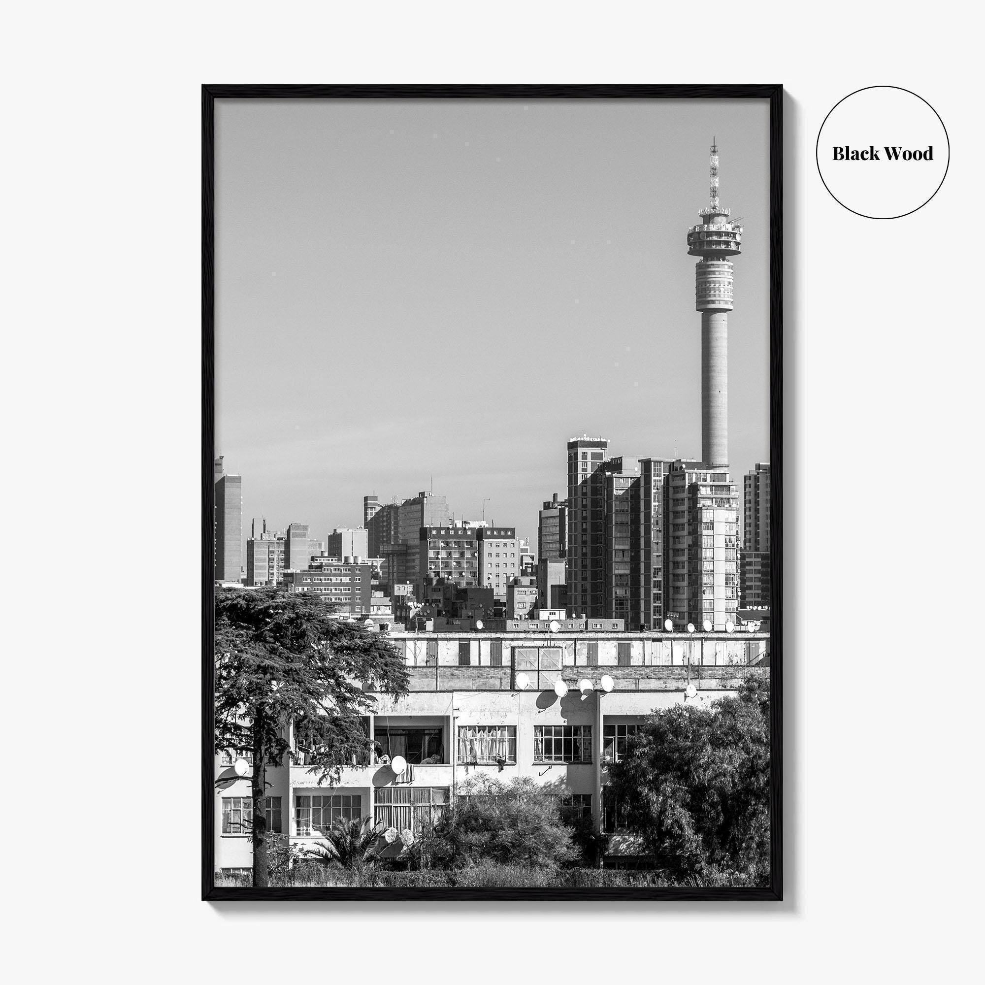 Johannesburg Black and White Fine Art Photo Print, Downtown Architecture, South Africa Poster