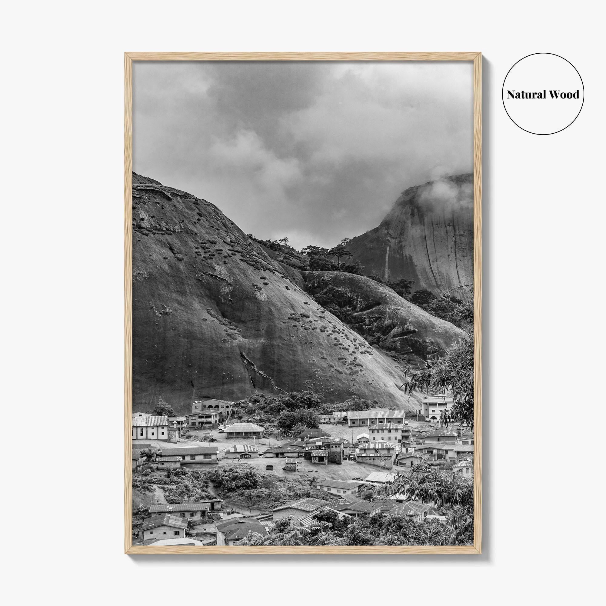 Idanre Hill Black and White Fine Art Photo Print, Ondo State Nigeria Poster
