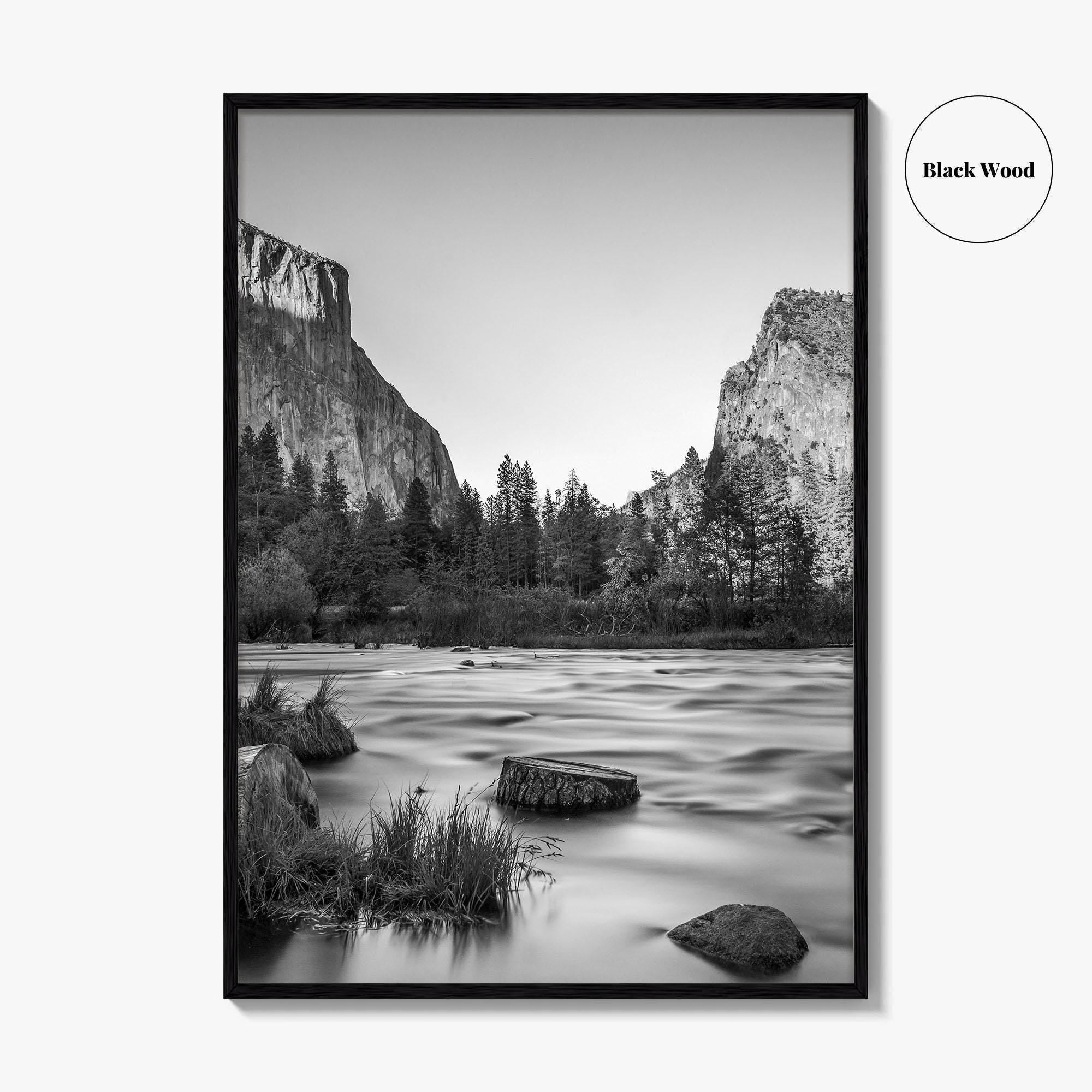 Yosemite Black and White Fine Art Photo Print, Valley View California Poster