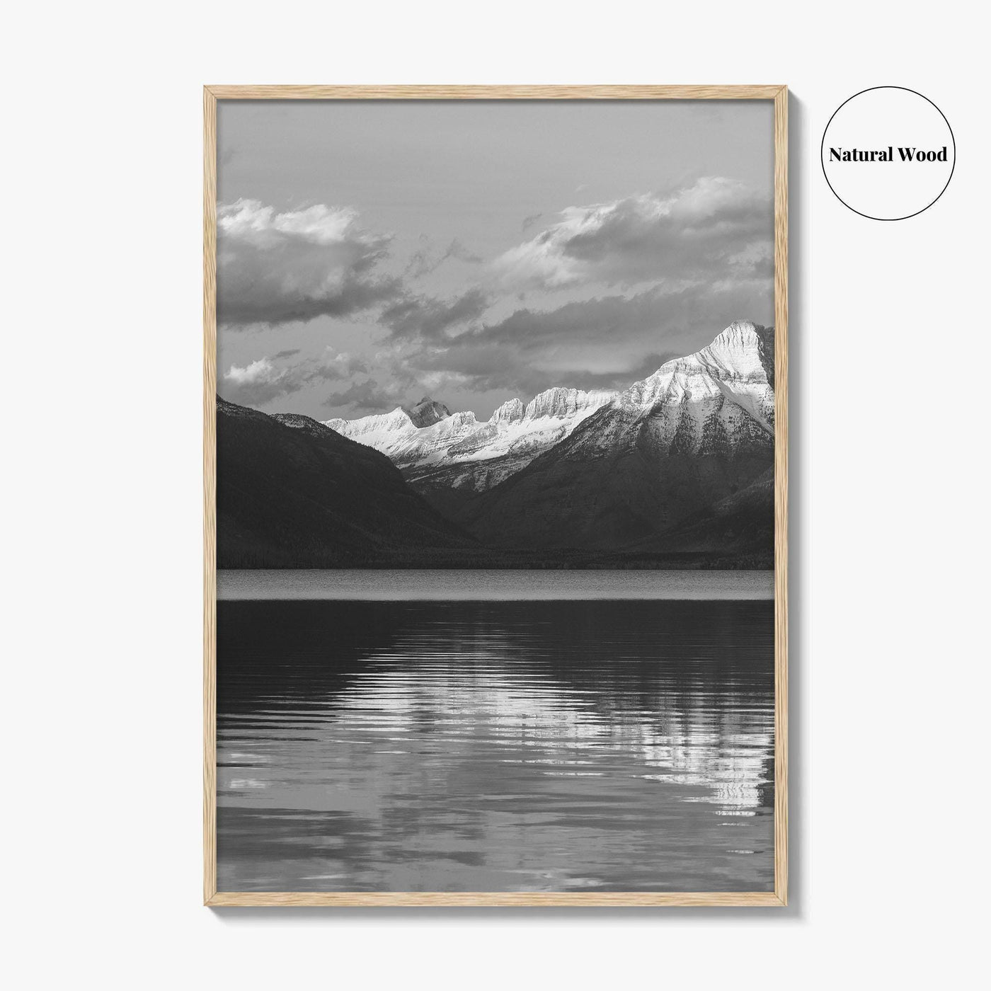 Glacier National Park Black and White Fine Art Photo Print, Montana Wall Poster, USA