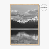 Glacier National Park Black and White Fine Art Photo Print, Montana Wall Poster, USA