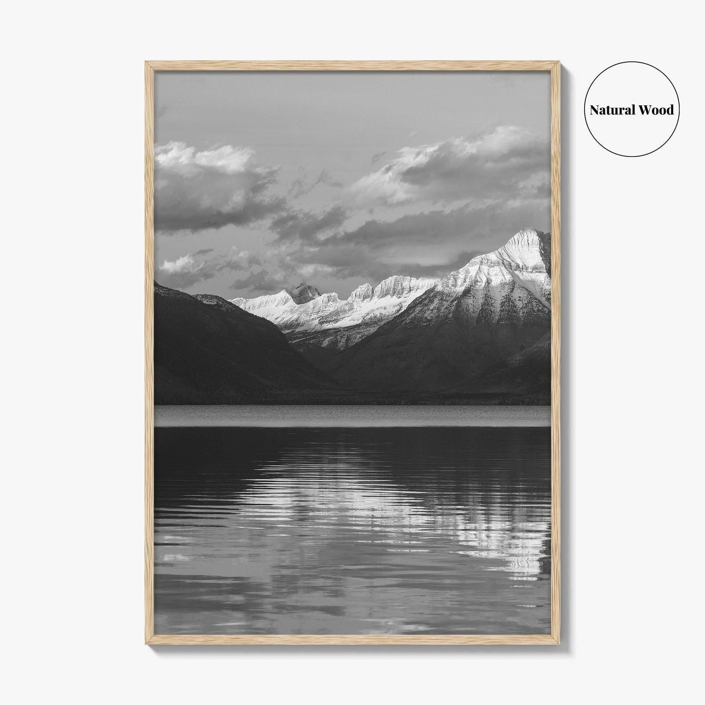 Glacier National Park Black and White Fine Art Photo Print, Montana Wall Poster, USA