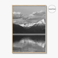 Glacier National Park Black and White Fine Art Photo Print, Montana Wall Poster, USA
