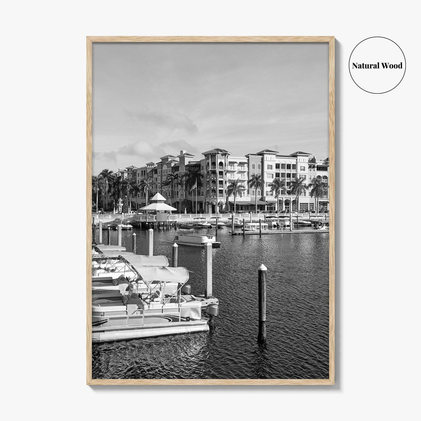Naples Florida Black and White Fine Art Photo Print, Tamiami Trail Marina Poster