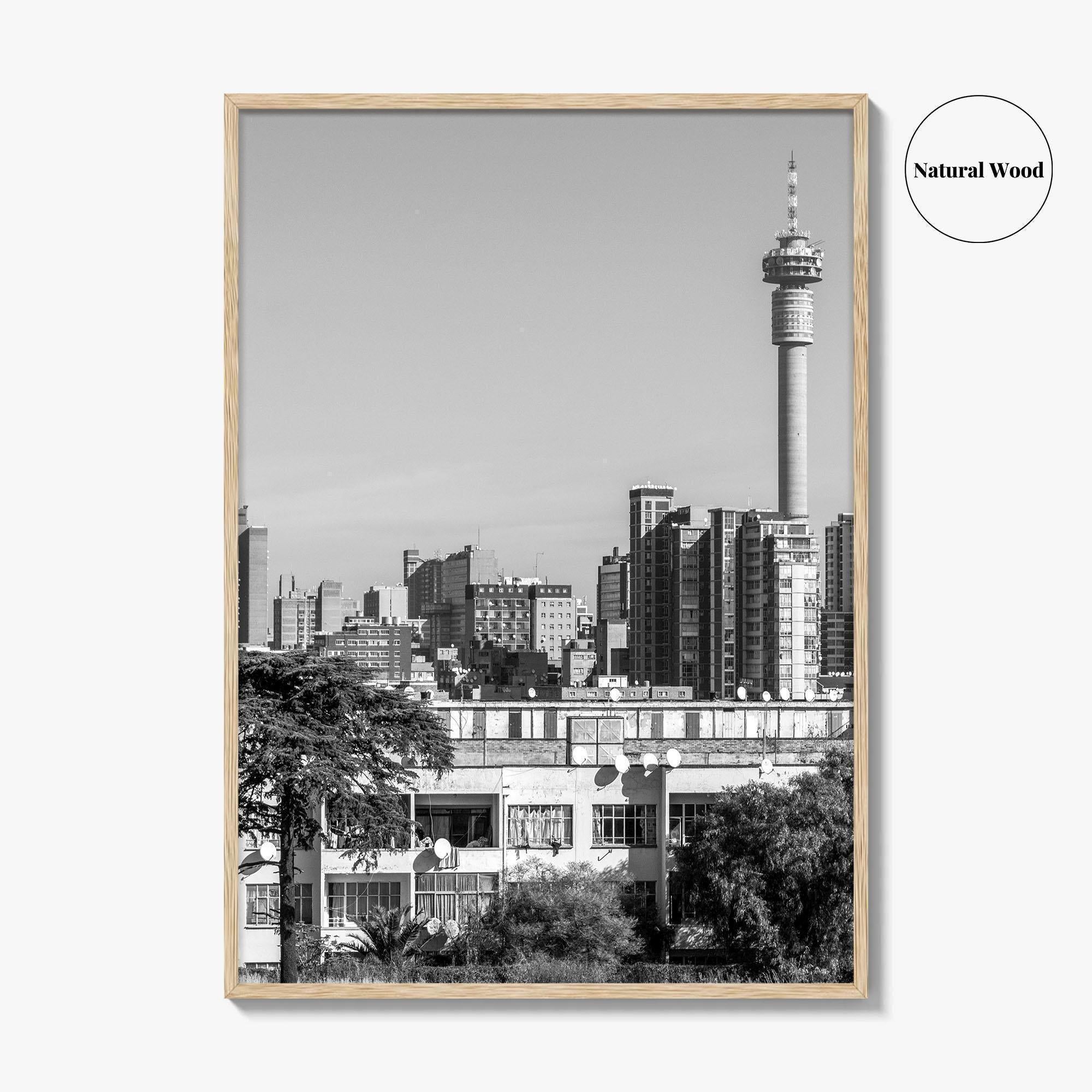 Johannesburg Black and White Fine Art Photo Print, Downtown Architecture, South Africa Poster