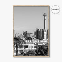 Johannesburg Black and White Fine Art Photo Print, Downtown Architecture, South Africa Poster