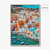 Naples Italy Fine Art Photo Print, Procida Island Old Town Port, Wall Poster