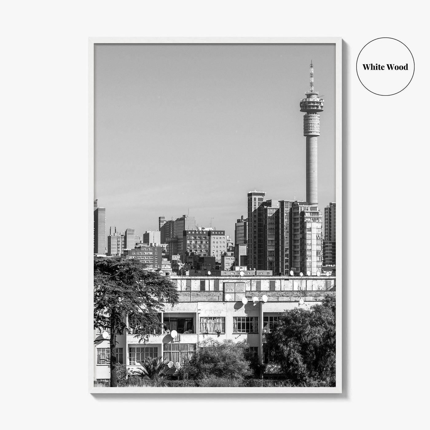 Johannesburg Black and White Fine Art Photo Print, Downtown Architecture, South Africa Poster