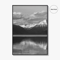 Glacier National Park Black and White Fine Art Photo Print, Montana Wall Poster, USA