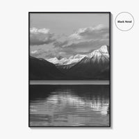 Glacier National Park Black and White Fine Art Photo Print, Montana Wall Poster, USA