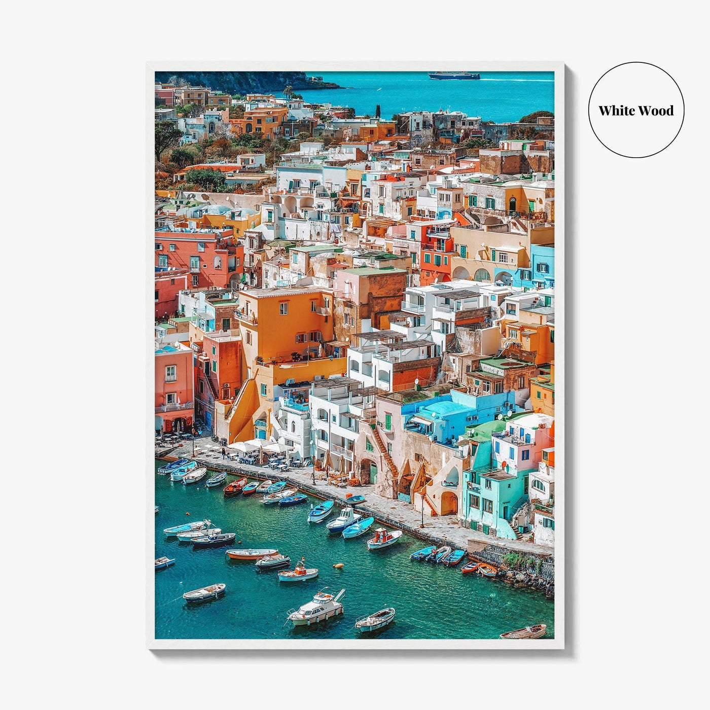 Naples Italy Fine Art Photo Print, Procida Island Old Town Port, Wall Poster