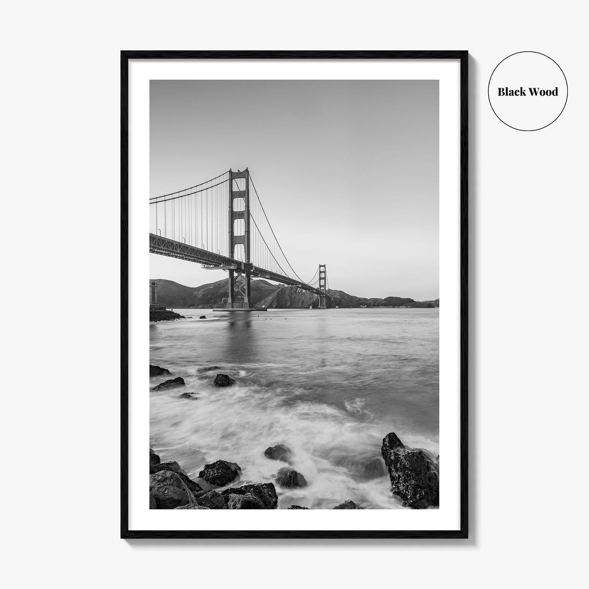San Francisco Black and White Fine Art Photo Print, Golden Gate Bridge California Poster