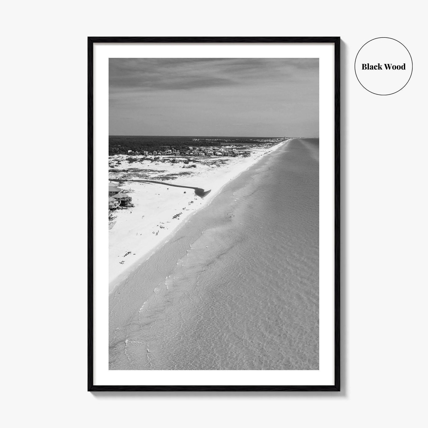 Grayton Beach Black and White Fine Art Photo Print, 30A Florida Poster