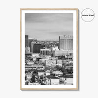 El Paso Skyline Black and White Fine Art Photo Print, Texas Juarez Mexico Poster