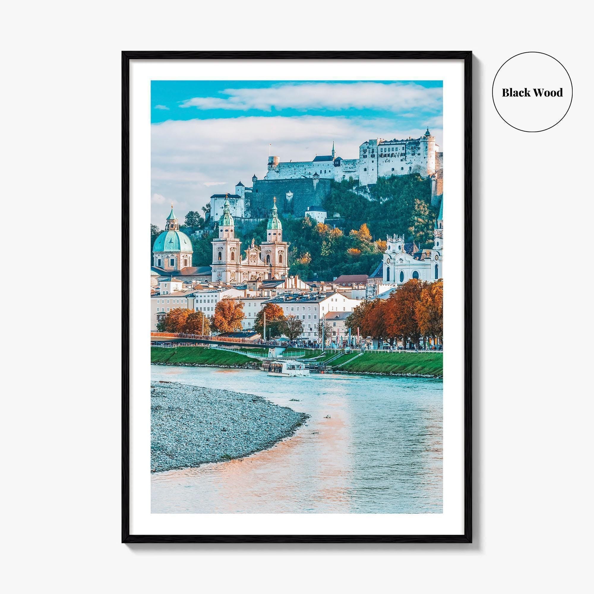 Salzburg Skyline Fine Art Photo Print, Austria, Festung Hohensalzburg, Salzach River Poster, Salzburger Land