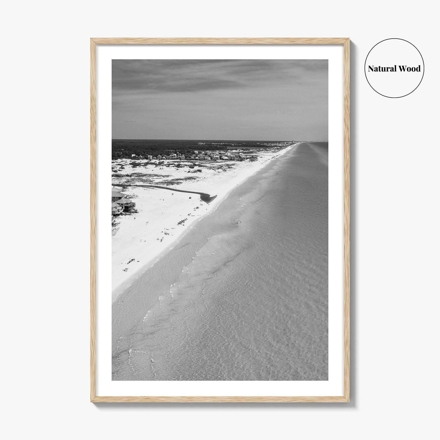 Grayton Beach Black and White Fine Art Photo Print, 30A Florida Poster