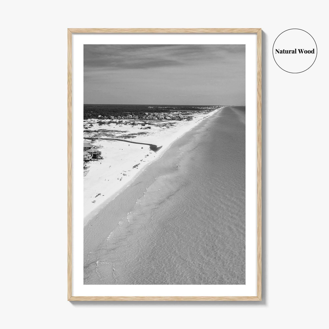 Grayton Beach Black and White Fine Art Photo Print, 30A Florida Poster